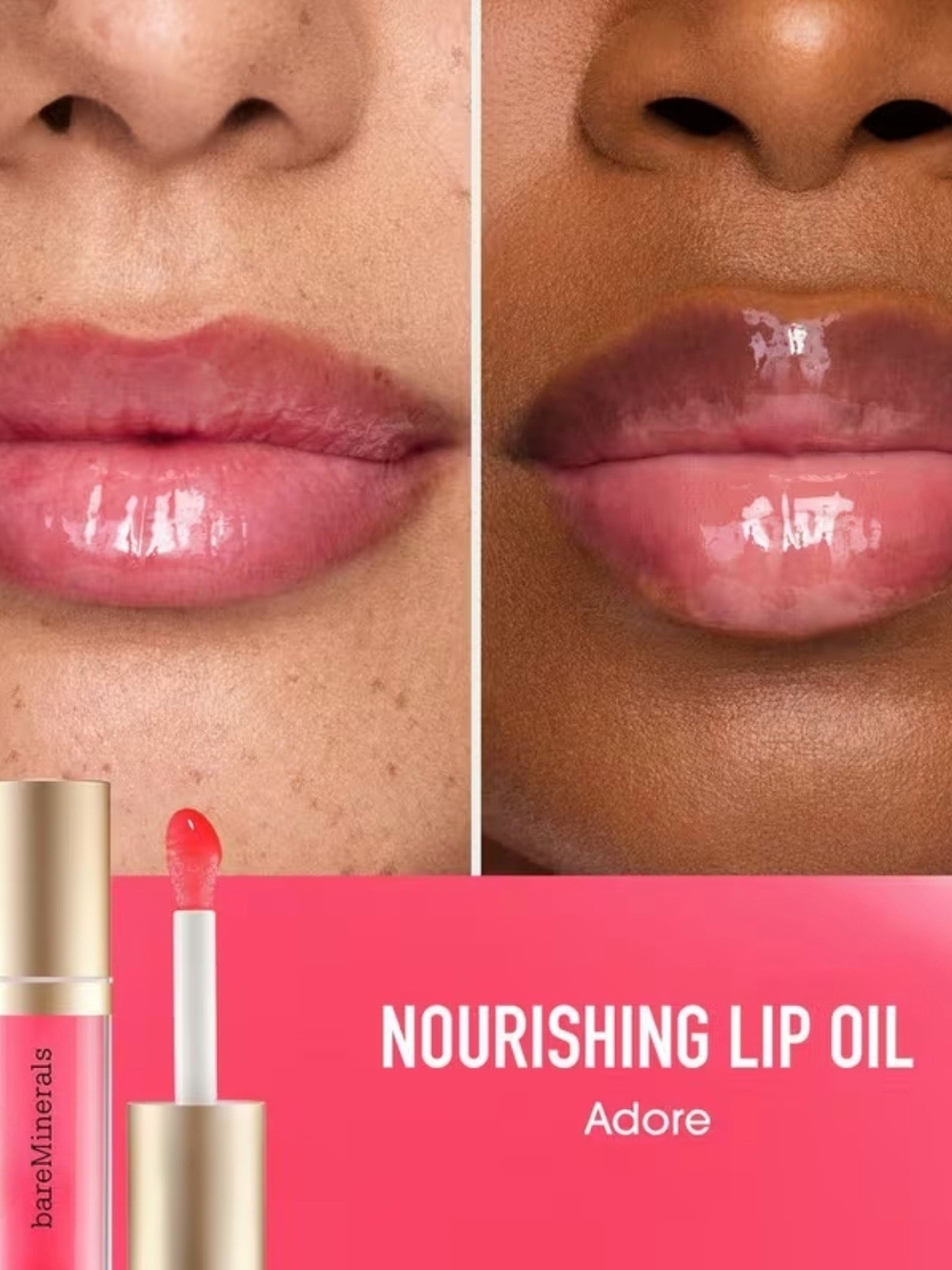 bareMinerals Nourishing Lip Oil in Bright Pink - Picture 2 of 5